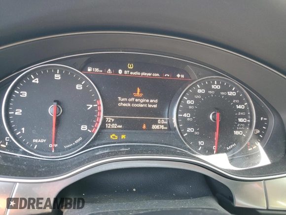 2016 Audi A6 Premium with VIN WAUFFAFC3GN071820, listed as a Copart auction lot 46926225 with 80,676 mi miles and Clean title. Bid and sale history available at DreamBid. Image 9.