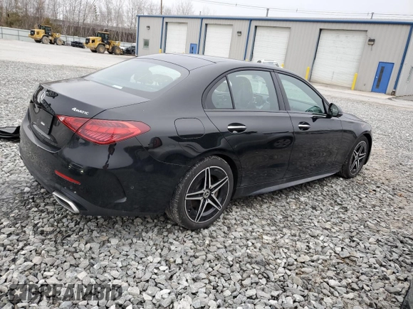 2024 Mercedes-Benz C 300 with VIN W1KAF4HB8RR171786, listed as a Copart auction lot 47482055 with 8,669 mi miles and Salvage title. Bid and sale history available at DreamBid. Image 3.