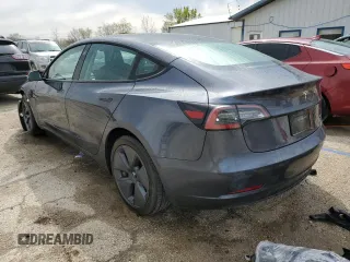 2022 Tesla Model 3 Long Range with VIN 5YJ3E1EB9NF278757, listed as a Copart auction lot 52187175 with 91,820 mi miles and Salvage Title. Bid and sale history available at DreamBid. Image 2.