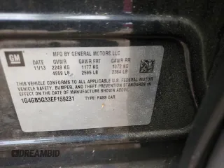 2014 Buick LaCrosse Leather with VIN 1G4GB5G33EF159231, listed as a Copart auction lot 51635405 with 181,379 mi miles and Salvage title. Bid and sale history available at DreamBid. Image 14.