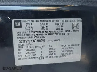 2012 GMC Sierra 1500 SLE with VIN 3GTP2VE70CG310046, listed as a IAAI auction lot 41496918 with 176,044 mi miles. Bid and sale history available at carsss.com. Image 9.
