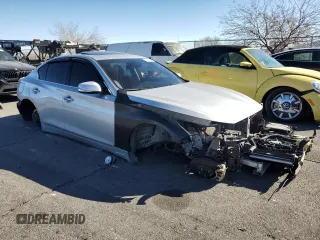 2018 Infiniti Q50 Luxe with VIN JN1EV7AP3JM592096, listed as a Copart auction lot 41879355 with Not Provided miles and Salvage Title. Bid and sale history available at DreamBid. Image 4.