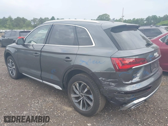 2023 Audi Q5 S line Premium Plus with VIN WA1EAAFY8P2008054, listed as a IAAI auction lot 42678217 with 20,363 mi miles and . Bid and sale history available at DreamBid. Image 3.