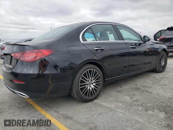 2023 Mercedes-Benz C 300 with VIN W1KAF4GB9PR093775, listed as a Copart auction lot 54954735 with 28,495 mi miles and Salvage title. Bid and sale history available at DreamBid. Image 3.