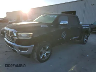 2020 Ram 1500 Laramie with VIN 1C6SRFJM4LN225846, listed as a Copart auction lot 42620255 with 157,336 mi miles and Non repairable. Bid and sale history available at DreamBid. Image 1.