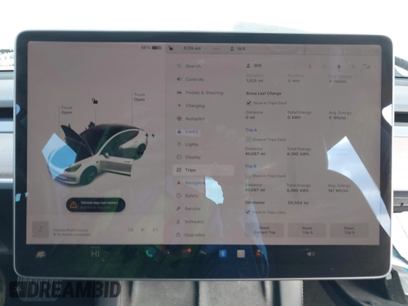 2022 Tesla Model 3 with VIN 5YJ3E1EA1NF167711, listed as a IAAI auction lot 41594266 with 50,554 mi miles and . Bid and sale history available at DreamBid. Image 7.