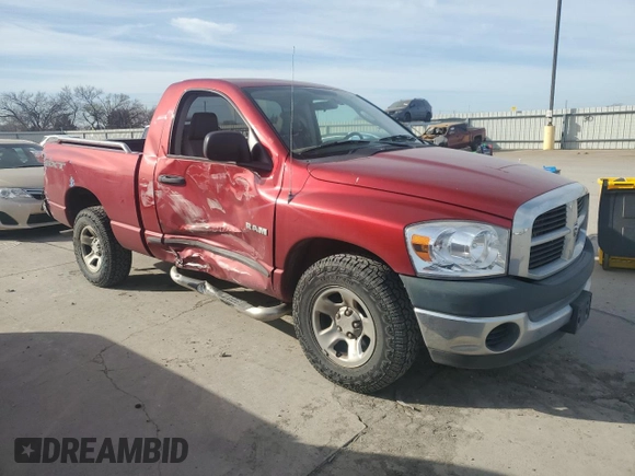 2008 Dodge 1500 ST with VIN 1D7HA16K88J178121, listed as a Copart auction lot 49437225 with 32,938 mi miles and Salvage Title. Bid and sale history available at DreamBid. Image 4.