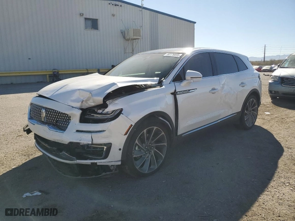2019 Lincoln Nautilus Reserve with VIN 2LMPJ6LP6KBL18701, listed as a Copart auction lot 44176695 with 0 mi miles and Salvage Title. Bid and sale history available at carsss.com. Image 1.