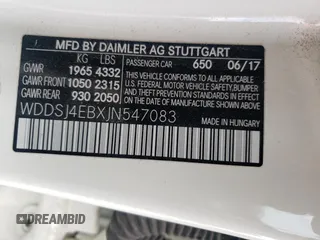 2018 Mercedes-Benz CLA 250 with VIN WDDSJ4EBXJN547083, listed as a Copart auction lot 60467495 with 125,978 mi miles and Clean title. Bid and sale history available at DreamBid. Image 12.