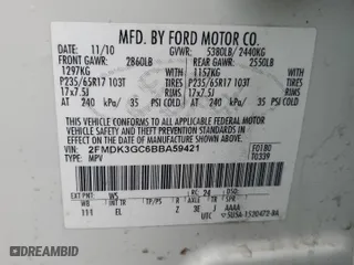 2011 Ford Edge SE with VIN 2FMDK3GC6BBA59421, listed as a Copart auction lot 50520655 with 120,774 mi miles and Salvage Title. Bid and sale history available at carsss.com. Image 13.