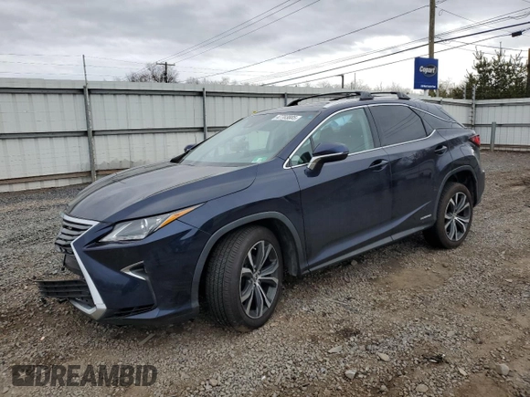 2019 Lexus RX 450h z VIN 2T2BGMCA3KC030968, wystawiony jako Copart lot #47703885 z przebiegiem 83 018 mil mil oraz Szkoda całkowita • Salvage title. Historia ofert i sprzedaży dostępna na DreamBid. Obrazek 1.