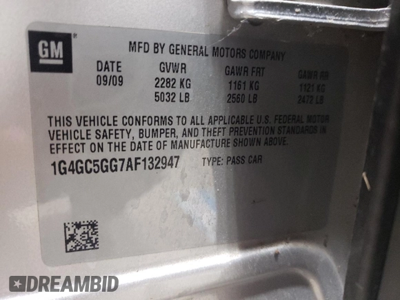 2010 Buick LaCrosse CXL with VIN 1G4GC5GG7AF132947, listed as a Copart auction lot 53381215 with 181,145 mi miles and Salvage Title. Bid and sale history available at carsss.com. Image 15.