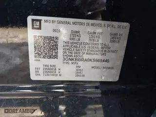 2019 Chevrolet Blazer with VIN 3GNKBBRA0KS665445, listed as a IAAI auction lot 40626408 with 70,539 mi miles. Bid and sale history available at carsss.com. Image 9.