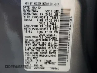 2012 Infiniti FX35 with VIN JN8AS1MU9CM122598, listed as a Copart auction lot 74935124 with 168,482 mi miles and Clean Title. Bid and sale history available at carsss.com. Image 13.