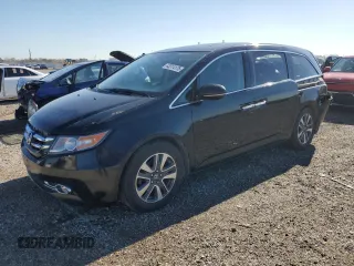 2015 Honda Odyssey Touring Elite with VIN 5FNRL5H91FB009170, listed as a Copart auction lot 43314175 with 102,597 mi miles and Salvage Title. Bid and sale history available at DreamBid. Image 1.