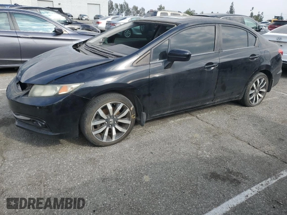 2015 Honda Civic EX-L with VIN 2HGFB2F91FH550853, listed as a Copart auction lot 51111585 with 176,151 mi miles and Salvage Title. Bid and sale history available at DreamBid. Image 1.