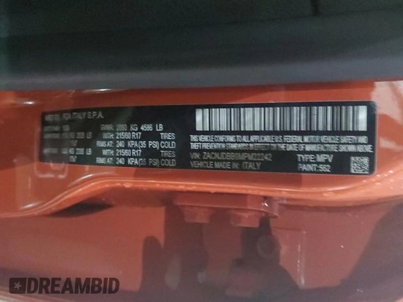 2021 Jeep Renegade Latitude z VIN ZACNJDBB9MPM22242, wystawiony jako Copart lot #45907625 z przebiegiem 46 940 mil mil oraz Nie do naprawy • Non repairable. Historia ofert i sprzedaży dostępna na DreamBid. Obrazek 13.