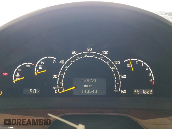 2005 Mercedes-Benz S-Class 5.0L with VIN WDBNG75J25A437882, listed as a Copart auction lot 49457875 with 113,543 mi miles and Salvage Title. Bid and sale history available at carsss.com. Image 9.
