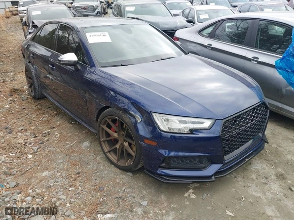 2018 Audi S4 Premium Plus with VIN WAUB4AF43JA002301, listed as a IAAI auction lot 41506146 with 82,204 mi miles. Bid and sale history available at carsss.com. Image 1.