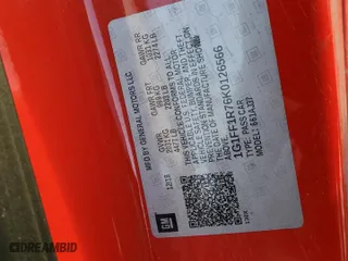2019 Chevrolet Camaro 1SS with VIN 1G1FF1R76K0126566, listed as a Copart auction lot 82522584 with 0 mi miles and Salvage Title. Bid and sale history available at carsss.com. Image 14.
