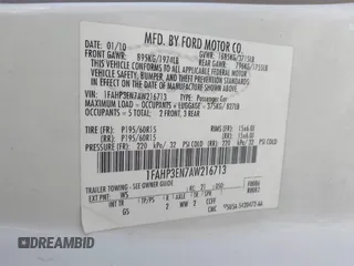 2010 Ford Focus S with VIN 1FAHP3EN7AW216713, listed as a IAAI auction lot 41479412 with 258,816 mi miles. Bid and sale history available at carsss.com. Image 9.