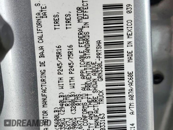 2022 Toyota Tacoma SR5 with VIN 3TMBZ5DN7NM033163, listed as a Copart auction lot 56769525 with 82,060 mi miles and Salvage title. Bid and sale history available at DreamBid. Image 12.