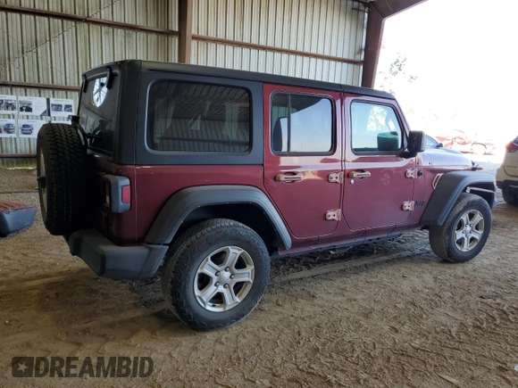 2021 Jeep Wrangler Unlimited Sport Altitude with VIN 1C4HJXDN7MW704830, listed as a Copart auction lot 74022564 with 42,319 mi miles and Salvage title. Bid and sale history available at DreamBid. Image 3.