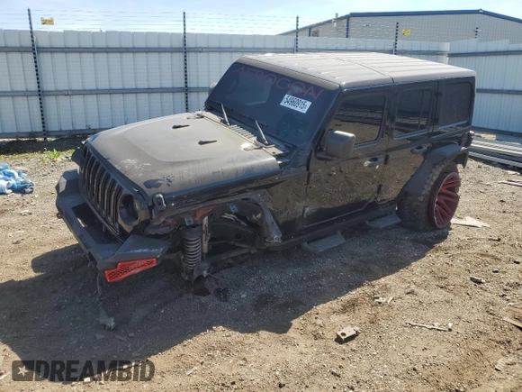 2021 Jeep Wrangler Unlimited Sahara Altitude с VIN 1C4HJXEG4MW731421, выставлен на аукционе Copart как лот 54960915 с пробегом 105 243 миль миль и Списание • Salvage title. История ставок и продаж доступна на DreamBid. Изображение 1.