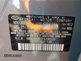 2023 Hyundai Sonata SEL with VIN KMHL64JA0PA290220, listed as a Copart auction lot 46497405 with 23,799 mi miles and Salvage Title. Bid and sale history available at DreamBid. Image 13.