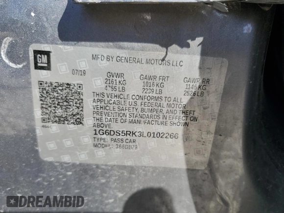 2020 Cadillac CT5 Luxury z VIN 1G6DS5RK3L0102266, wystawiony jako Copart lot #50194235 z przebiegiem 82 791 mil mil oraz Szkoda całkowita • Salvage title. Historia ofert i sprzedaży dostępna na DreamBid. Obrazek 15.