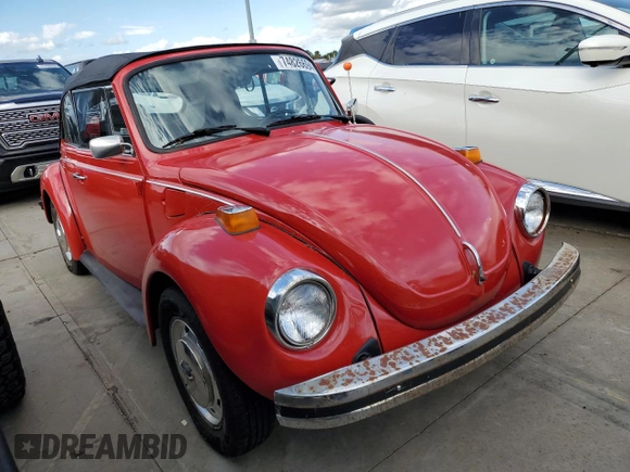 1974 Volkswagen Beetle with VIN 1542376676, listed as a Copart auction lot 74826694 with 7,835 mi miles and Salvage Title. Bid and sale history available at DreamBid. Image 4.