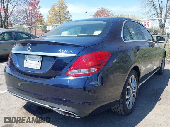 2015 Mercedes-Benz C 300 with VIN 55SWF4JB7FU059751, listed as a IAAI auction lot 42039373 with 59,625 mi miles and . Bid and sale history available at DreamBid. Image 4.