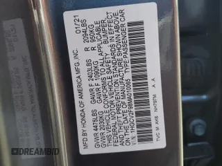 2021 Honda Accord Touring with VIN 1HGCV2F98MA010065, listed as a Copart auction lot 57679615 with 16,748 mi miles and Salvage title. Bid and sale history available at DreamBid. Image 13.