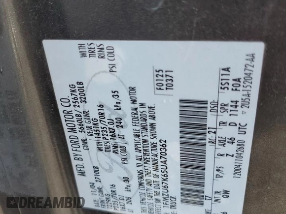 2005 Ford Explorer Sport Trac XLS z VIN 1FMZU67K65UA70362, wystawiony jako Copart lot #50586995 z przebiegiem 207 077 mil mil oraz Szkoda całkowita • Salvage title. Historia ofert i sprzedaży dostępna na DreamBid. Obrazek 12.