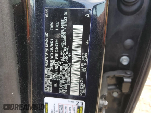 2023 Lexus RX 500h F Sport Performance z VIN 2T2BCMEA6PC003554, wystawiony jako Copart lot #55933585 z przebiegiem Nie podano mil oraz Szkoda całkowita • Salvage title. Historia ofert i sprzedaży dostępna na DreamBid. Obrazek 13.
