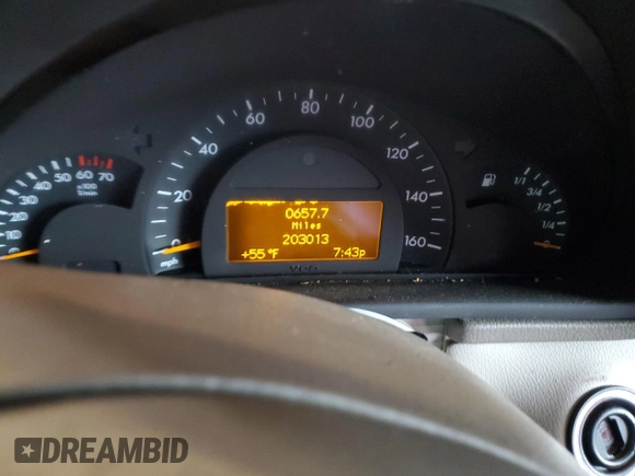 2003 Mercedes-Benz C 320 with VIN WDBRF64JX3E011458, listed as a Copart auction lot 45239835 with 203,013 mi miles and Salvage title. Bid and sale history available at DreamBid. Image 9.