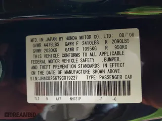 2009 Acura TSX with VIN JH4CU26679C019227, listed as a IAAI auction lot 41966446 with 175,249 mi miles. Bid and sale history available at carsss.com. Image 9.