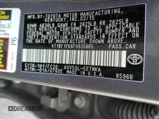 2015 Toyota Camry XLE with VIN 4T1BF1FK6FU935865, listed as a Copart auction lot 53271435 with 104,281 mi miles and Salvage Title. Bid and sale history available at DreamBid. Image 13.