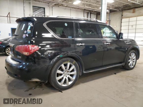 2014 Infiniti QX80 with VIN JN8AZ2NE9E9063812, listed as a Copart auction lot 49495815 with 170,290 mi miles and Salvage Title. Bid and sale history available at carsss.com. Image 3.
