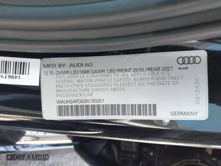 2016 Audi S6 Prestige with VIN WAUH2AFC6GN130251, listed as a IAAI auction lot 41912382 with 72,512 mi miles. Bid and sale history available at carsss.com. Image 9.