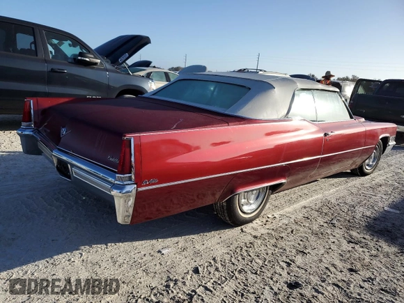 1969 Cadillac DeVille z VIN F9206444, wystawiony jako Copart lot #77397244 z przebiegiem 5 217 mil mil oraz Szkoda całkowita • Salvage title. Historia ofert i sprzedaży dostępna na DreamBid. Obrazek 3.
