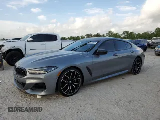 2023 BMW 8 Series M850i with VIN WBAGV8C02PCL20503, listed as a Copart auction lot 53725695 with 0 mi miles and Salvage Title. Bid and sale history available at carsss.com. Image 1.