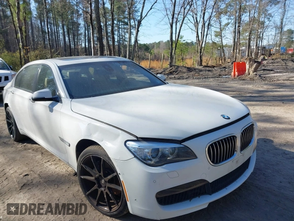 2014 BMW 7 Series 740Li with VIN WBAYE4C59ED138409, listed as a IAAI auction lot 41785423 with 121,687 mi miles. Bid and sale history available at carsss.com. Image 1.