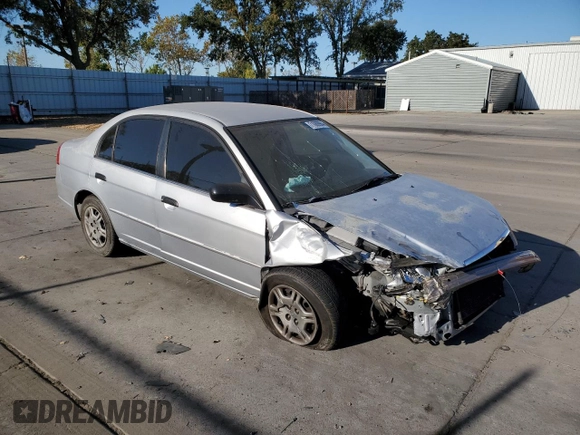 2001 Honda Civic LX with VIN 2HGES16551H562161, listed as a Copart auction lot 71089984 with 0 mi miles and Salvage Title. Bid and sale history available at carsss.com. Image 4.