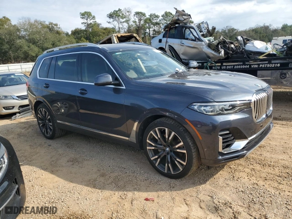 2020 BMW X7 xDrive40i with VIN 5UXCW2C01L9C55177, listed as a Copart auction lot 45571675 with 74,226 mi miles and Salvage Title. Bid and sale history available at carsss.com. Image 4.