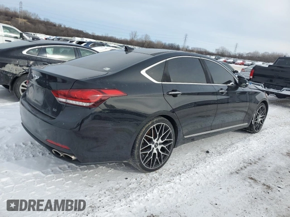 2017 Genesis G80 Ultimate z VIN KMHGN4JFXHU213371, wystawiony jako Copart lot #45194885 z przebiegiem 80 533 mil mil oraz Czysty tytuł • Clean title. Historia ofert i sprzedaży dostępna na DreamBid. Obrazek 3.