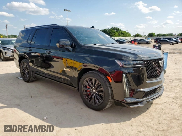 2024 Cadillac Escalade AWD V-Series z VIN 1GYS4HK95RR399949, wystawiony jako Copart lot #59360395 z przebiegiem 6 163 mil mil oraz Szkoda całkowita • Salvage title. Historia ofert i sprzedaży dostępna na DreamBid. Obrazek 4.