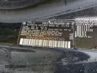 2004 BMW 3 Series 330Ci with VIN WBABD53414PD97160, listed as a Copart auction lot 44079735 with 121,002 mi miles and Salvage Title. Bid and sale history available at carsss.com. Image 13.