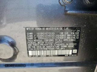 2025 Honda HR-V EX-L z VIN 3CZRZ2H78SM756695, wystawiony jako Copart lot #48489905 z przebiegiem 1 501 mil mil oraz Szkoda całkowita • Salvage title. Historia ofert i sprzedaży dostępna na DreamBid. Obrazek 15.