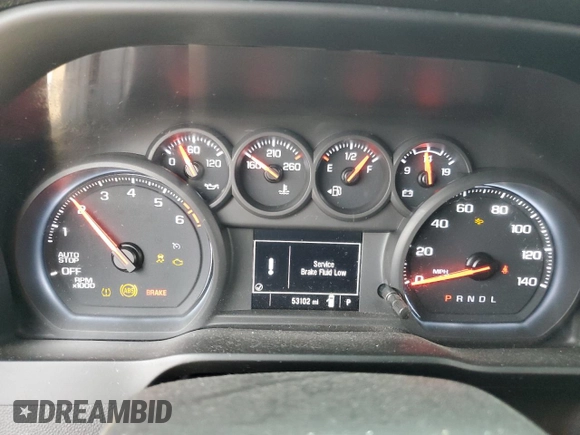 2022 Chevrolet Silverado 1500 Custom with VIN 3GCPABEK6NG528646, listed as a Copart auction lot 44184345 with 53,102 mi miles and Salvage Title. Bid and sale history available at DreamBid. Image 9.